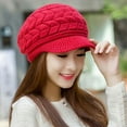 thumbnail image 3 of Diufon Women's Knitted Beret Cap Casual Comfy Wide Brim Painter Hat Ladies Trendy Versatile Solid Color Hats, 3 of 5