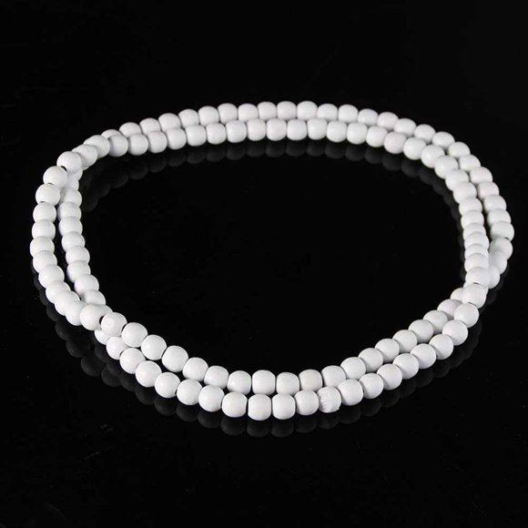 YSNOOWE 2Set Wood Bead Strand Necklace Accessory Round White for Party Prom Beach Wearing