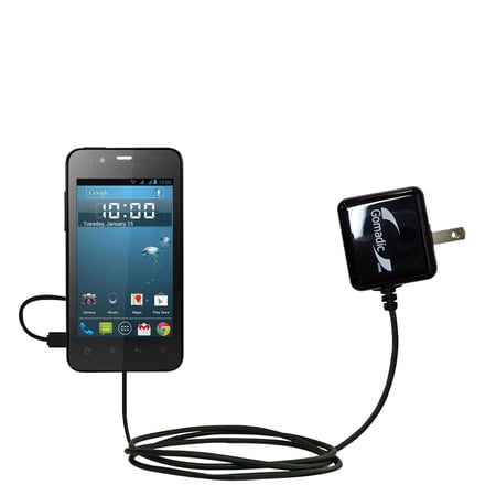 Gomadic Intelligent Compact AC Home Wall Charger suitable for the Gigabyte GSmart Rio R1 - High output power with a convenient, foldable plug design -