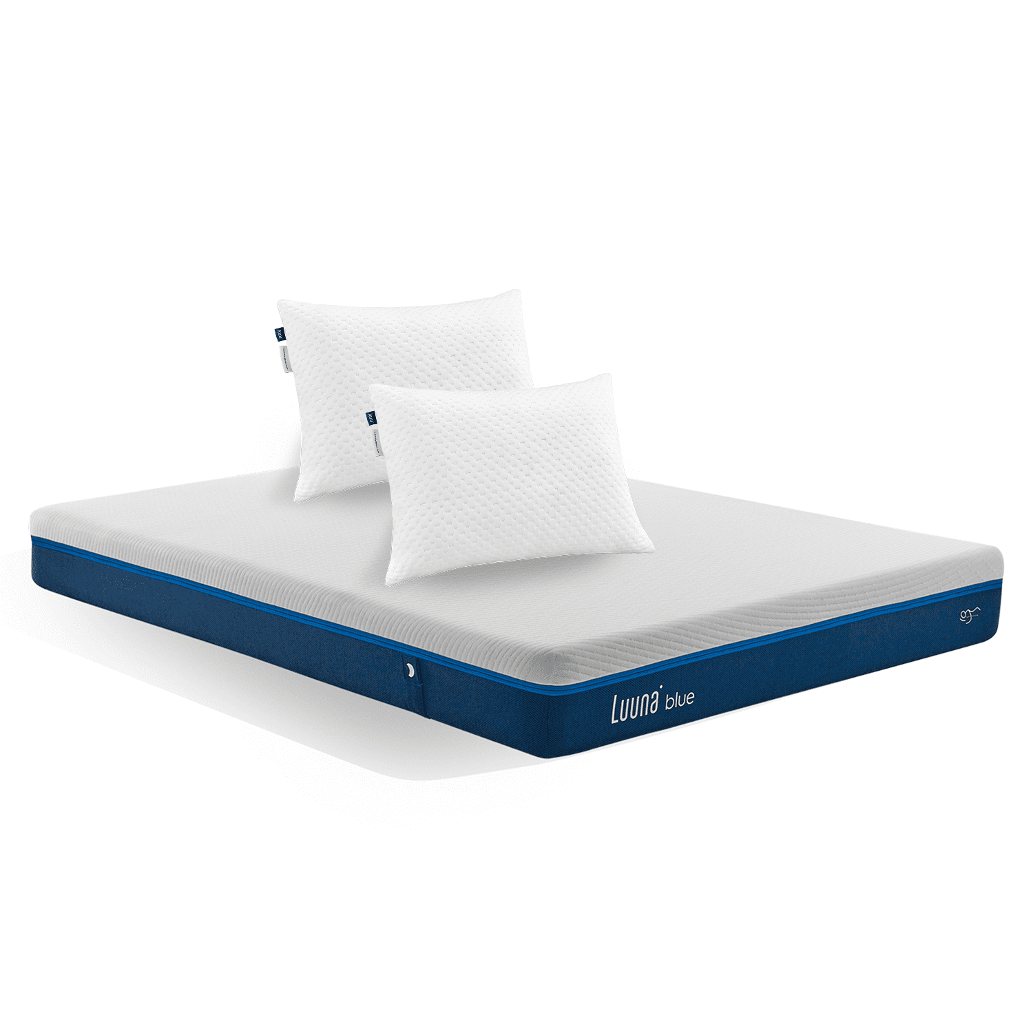 Colchón de Espuma Luuna Blue King Size Adulto y 2 Almohadas Ajustables Firmes Tamaño Estándar blanco King Size
