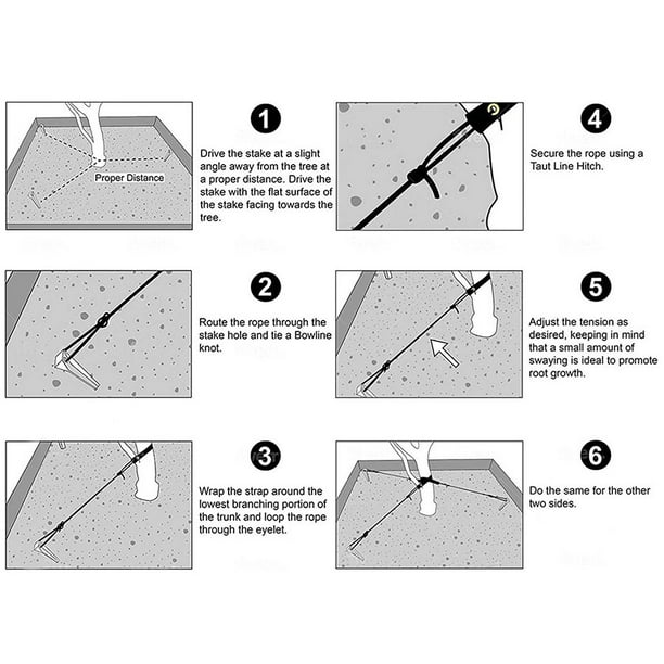 Kingsyard Kit De Piquets D'arbre Robuste - 3 Piquets Et Supports D