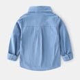 thumbnail image 5 of LYMAYTER Toddler Kids Long Sleeve Lapel Shirts Boys Solid Color Button Tops Soft Casual Spring Fall Wear 2-7Y, 5 of 8