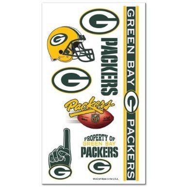 NFL Green Bay Packers Tattoos, Black, Officially licensed product By