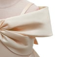 thumbnail image 5 of Zpanxa Toddler Girls Princess Dress, Little Girls Party Wedding Dress, Lace Bowknot Off Shoulder Pleated Dress, Kids Pageant Flower Girl Sleeveless Dress, Birthday Gifts for Girls Beige (8-9 Years), 5 of 6