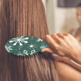 thumbnail image 3 of Green Christmas Snowflake Pattern Hair Brush,Girls Detangling Hair Brush,Glide Through Tangles with Ease for Wet & Dry Hair,8.8"X2.8", 3 of 7