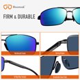 thumbnail image 4 of Bloomoak Polarized Sunglasses for Men Women, Classical Design | Semi-Frame | Metal Rivets | UV400 Protection, 4 of 8
