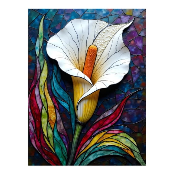 Diamond Art Kit for Adults, Colorful Calla Lily Print No.33 Diamond Painting for Adults Beginners, 5D DIY Diamond Art Painting Kits, Colorful Diamond Painting Craft for Home Decor 12x16
