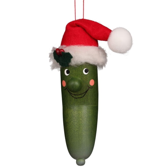 Alexander Taron 5" Christian Ulbricht Cheery Pickle Christmas Ornament with Santa Hat
