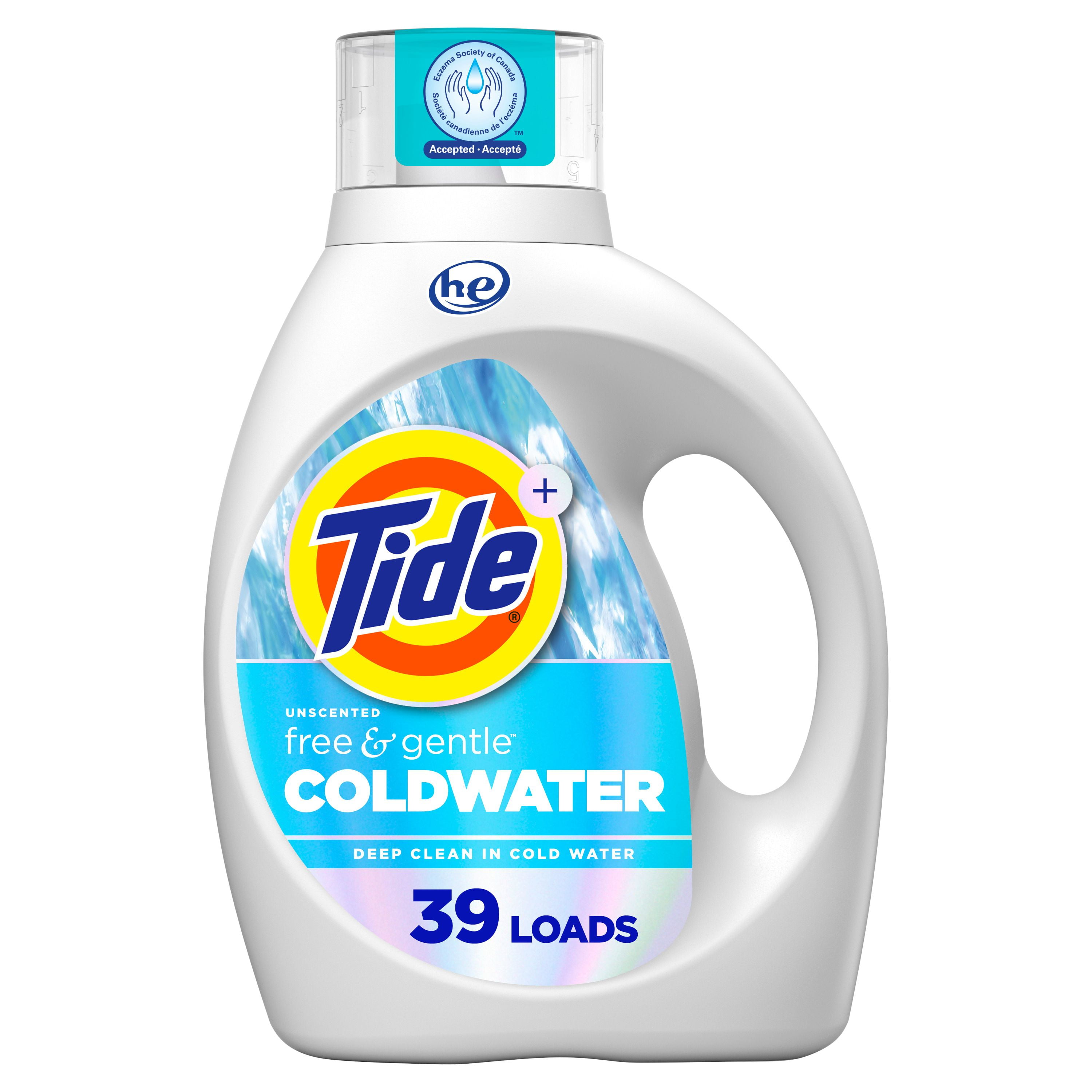 Tide Ultra Coldwater Liquid Laundry Detergent, Original Scent, 1.62 L, 39 Loads, Laundry Detergent Liquid Formulated for Cold Water, TIDE TD LQ HE F&G CW39LD