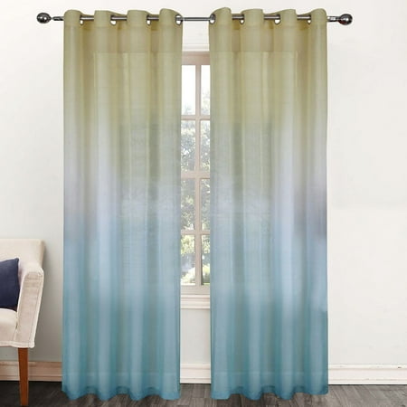 Sheer Ombre Rainbow Decorative 52 x 84 Window Curtain Panel