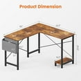 thumbnail image 6 of CONCETTA 49 Inch Modern L Shaped Computer Desk with Lower Storage Shelf & Side Bag, Two-Way Convertible Corner Gaming Table for Home Office, Rust, 6 of 8