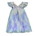thumbnail image 1 of Hfolob Robes Filles Robe d'Été en Tulle Manches Volantes Robe Princesse avec Vêtements Papillon Coloré, 1 of 4