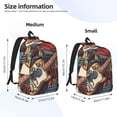 thumbnail image 3 of Naloa Samurai Frog Guitar Canvas Backpack for Men Women Rucksack Casual Travel Daypack College Tote Satchel Bookbag for Teens-Small, 3 of 7