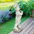 thumbnail image 3 of Exhart Little Boy Garden Statue with Solar Lantern, 17 inches, Resin, Natural, 3 of 6