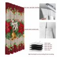 thumbnail image 6 of Christmas Poinsettia Blackout Curtains for Bedroom/Living Room, Pinch Pleated Black Out Curtains, Red Flowers Green Leaves Xmas Bells Vintage Room Darkening Window Drapes with Hooks 2 Panels, 59"x70", 6 of 8