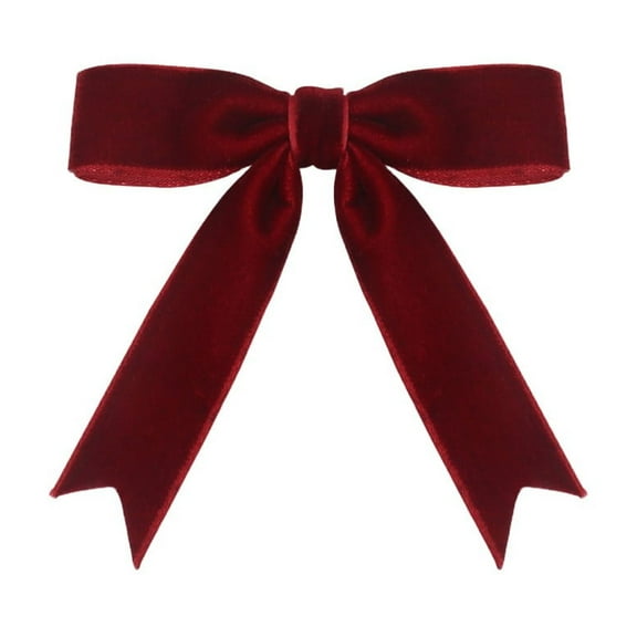 3.15Inch Burgundy Ribbon Pretied Bows Valentines Premade Bows, Velvet Ribbon Bows with Twist Ties for Wreaths, Christmas Tree, Treat Bags, Gift Wrapping, Party Favor, Crafts - 12 Counts