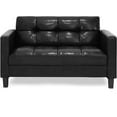 thumbnail image 6 of Furinno Brive Contemporary Tufted Loveseat, Black Faux Leather, 6 of 7
