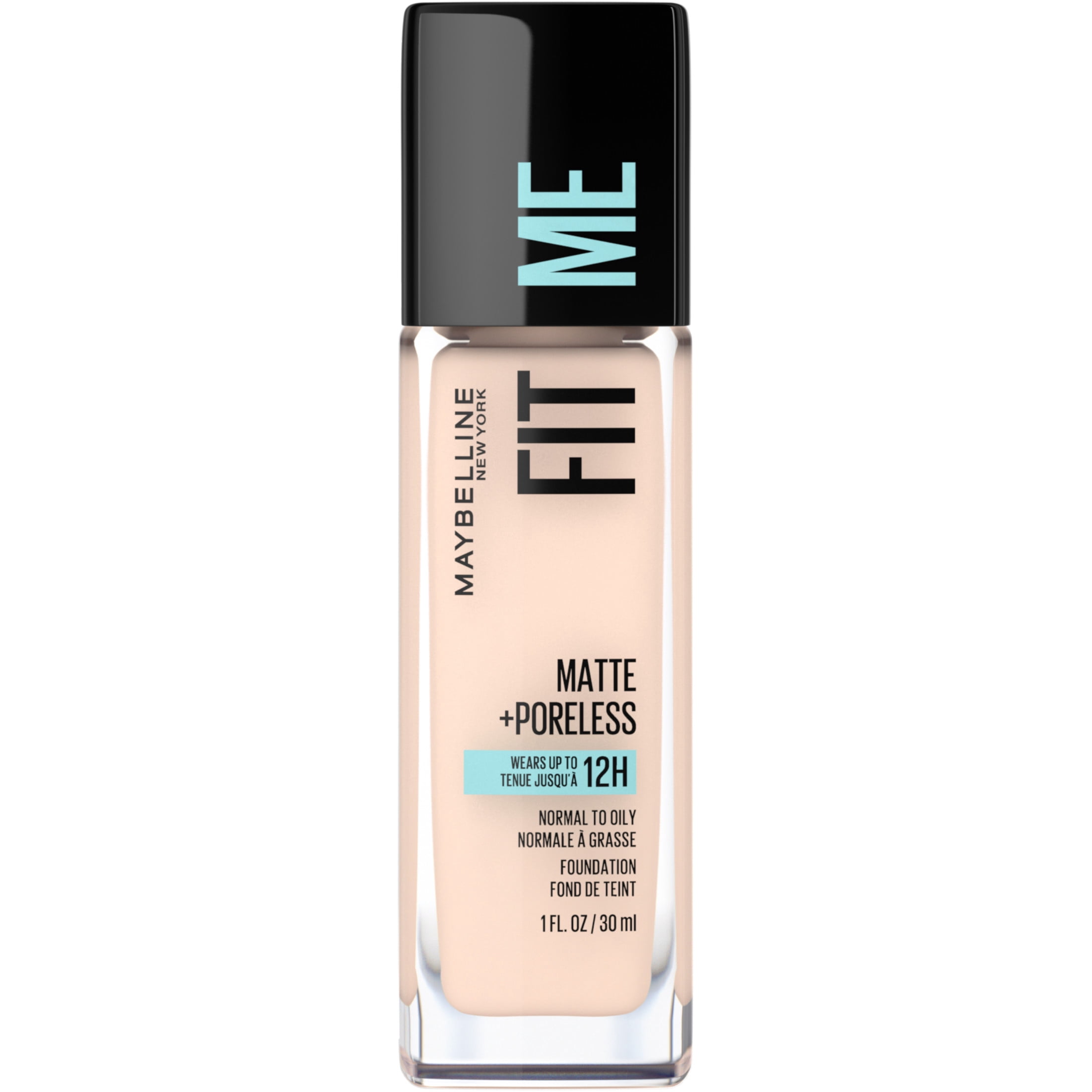 (2 pack) Maybelline Fit Me Matte + Poreless Liquid Foundation Makeup, Fair Porcelain, 1 fl oz