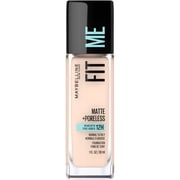 (2 pack) Maybelline Fit Me Matte + Poreless Liquid Foundation Makeup, Oil-Free, 102 Fair Porcelain, 1 fl oz