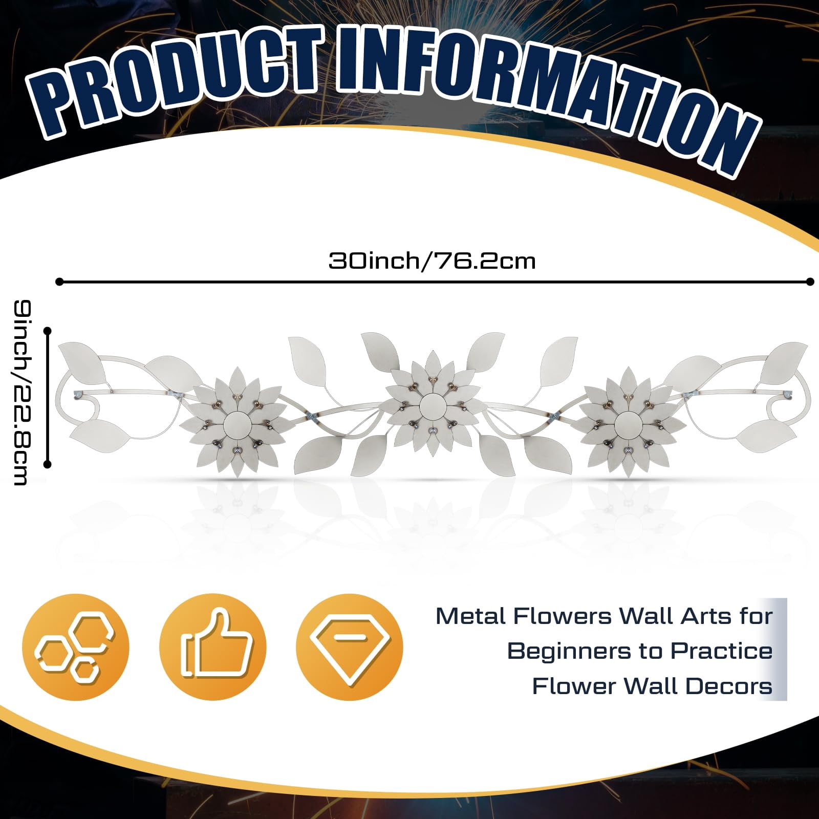70 Pcs Metal Flowers Welding Practice Kit, Stainless Steel DIY Project ...