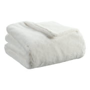 Better Homes & Gardens Faux Rabbit Fur Throw, 50"x 60", Ivory, Machine Washable, Polyester