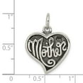 thumbnail image 2 of Sterling Silver Antique Mother Heart Charm - 2.7 Grams - Measures 23x19mm Wide, 2 of 2