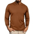 thumbnail image 2 of BXINGOHAI Mens Waffle Crewneck Shirts Slim Fit Long Sleeve Casual T-Shirt Khaki M, 2 of 6