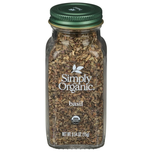 Simply Organic Basil Seasoning Organic Bottle 0.54 oz (Pack of 6)