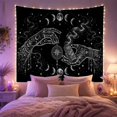 thumbnail image 2 of White Line-Art Hands with Moon Phases on Black, Mystical Gothic for Dark Art Lovers, Celestial Occult Decor Halloween Gift Tapestry Wall Hanging for Bedroom and Living Room, 2 of 7