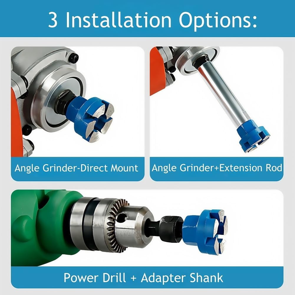 1 Inch Durable Mini Flat Grinding Head, 2025 Upguaded Diamond Flat Grinding Head for Angle Grinder Tool, Mini Diamond Grindings Heads for Stone Concrete Cement (2 Grinder+14cm)