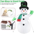 thumbnail image 5 of Muñeco de nieve inflable de Navidad de 7 pies, decoración de patio al aire libre, hombre de nieve con luces LED y sombrero negro, decoración exterior de invierno para fiestas, patio, jardín, césped, r, 5 of 5