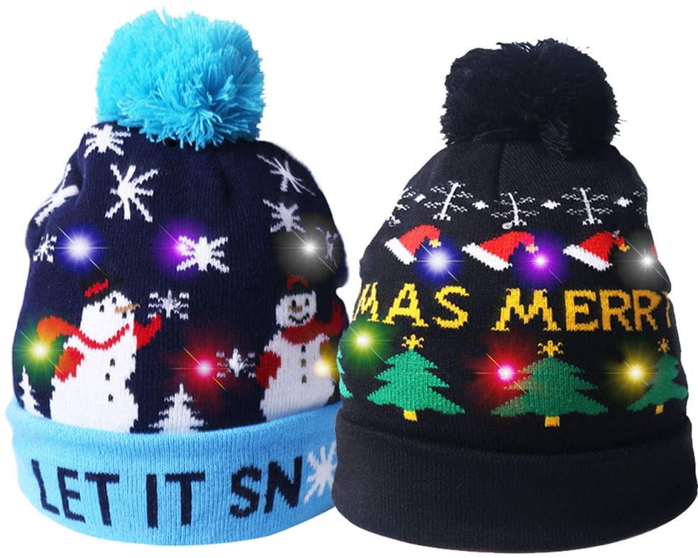 LED Light Up Hat, Beanie Knit Cap with 