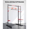 thumbnail image 2 of KFFKFF Power Cage Rack, Multifunctional Squat Rack for Home Gym, Width-Adjustable Workout Strength Training Equipment with 6 Band Pegs, 2 of 9