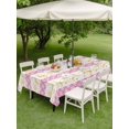 thumbnail image 3 of Outdoor Tablecloth with Umbrella Hole and Zipper, Christmas Reindeer Rectangle Table Cloth 60x120 Inch Waterproof Tablecloth, Pink Xmas Stripes Winter Snowflakes Picnic Table Cover for Patio Camping, 3 of 7