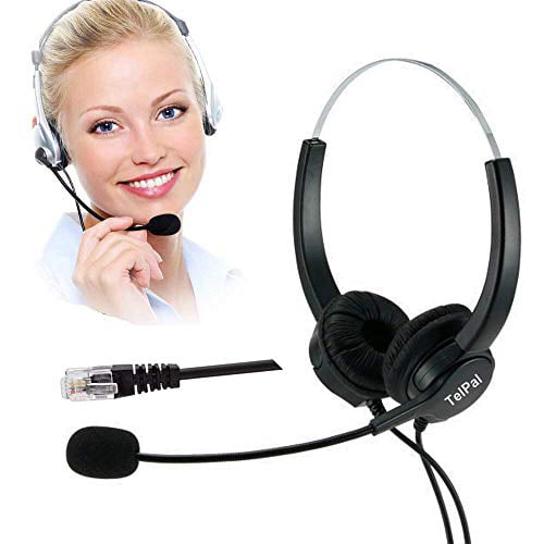 RJ9 Plug Handsfree Insurance Call Center Noise Cancelling Headset w/Micphone 