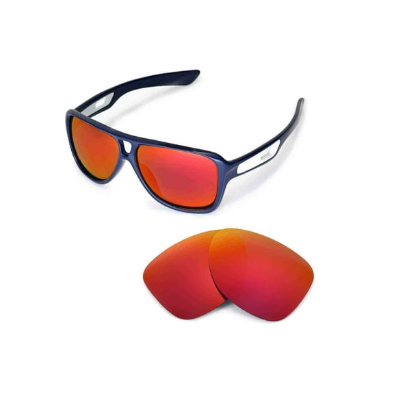 Walleva Fire Red Polarized Replacement Lenses for Oakley Dispatch II Sunglasses