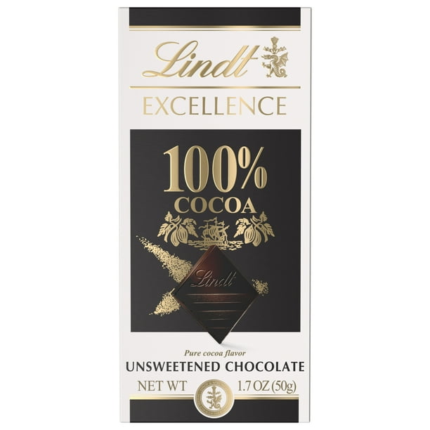 Lindt Excellence, 100 Cocoa Dark Chocolate Candy Bar, 1.7 oz, 1 Count