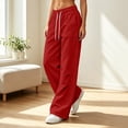thumbnail image 6 of Tsivenald Womens Wide Leg Sweatpants High Waisted Drawstring Elastic Baggy Lounge Pants with Pockets Athletic Casual Workout Pants, 6 of 6