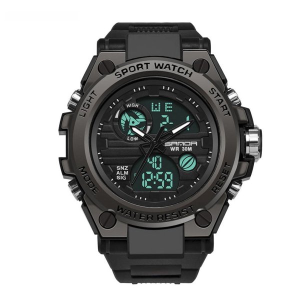 Reloj de pulsera militar con esfera grande para hombre, moderno, multifunción, digital, resistente al agua, electrónico, para estudiantes