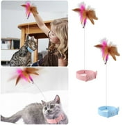Yuehao Pet Supplies Cat Feather Collar Toy Interactive Cat Toys for Indoor Cats Teasing Stick Collar Funny Cat Toys with Bells and A Variety of Ways to Play for Cats