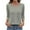 Gray #005, variant on 3/4 Length Sleeve Womens Tops Casual Crewneck Spring Summer Pleated Tunic Tops Beach Vacation T Shirts Navy L