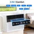 thumbnail image 5 of KISSAIR 10,000 BTU Window Air Conditioner with Remote, 115V U-Shape Window Air Conditioner Cools up to 450 Sq.ft with 6 Cooling & 3 Fan Modes, 5 of 9