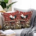 thumbnail image 4 of Outdoor Throw Pillows Covers 18X18 Set of 2 Waterproof Vintage Farmhouse Decorative Zippered Cushion Covers for Patio Furniture, Rooster Red Barn Daisies Lumbar Pillowcases Red, 4 of 8