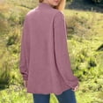 thumbnail image 4 of Fanxing Women's Chic Knitted Cardigan Casual Open Front V Neck Oversized Sweater Shrug Fall Jacket with Pocket Pink M, 4 of 7