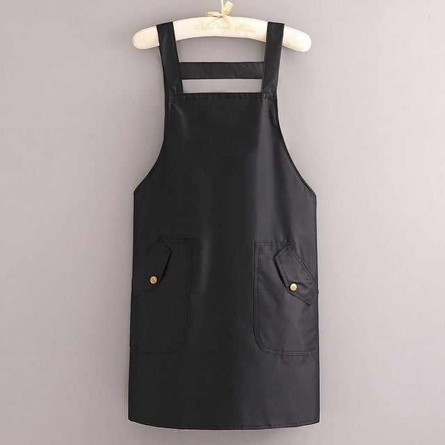 HLONK Waterproof And Oil-Proof Thickened Strap Apron | Double Flip Large-Capacity Storage Pocket | Kitchen Cleaning Overalls | Advertising Custom Printing Waist | Wear-Resistant And Washa