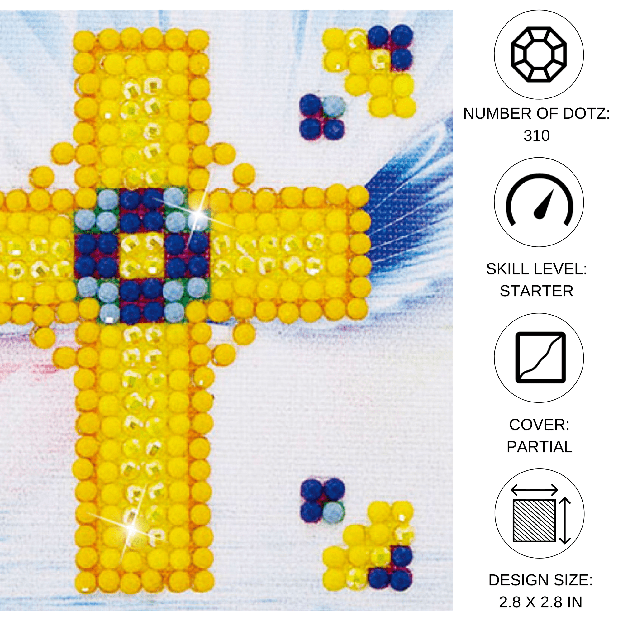 Diamond Dotz Golden Cross Diamond Painting Kits for Adults - Diamond Art Kits a Relaxing Creative Craft Kit with Dotz Gems Ki3x3