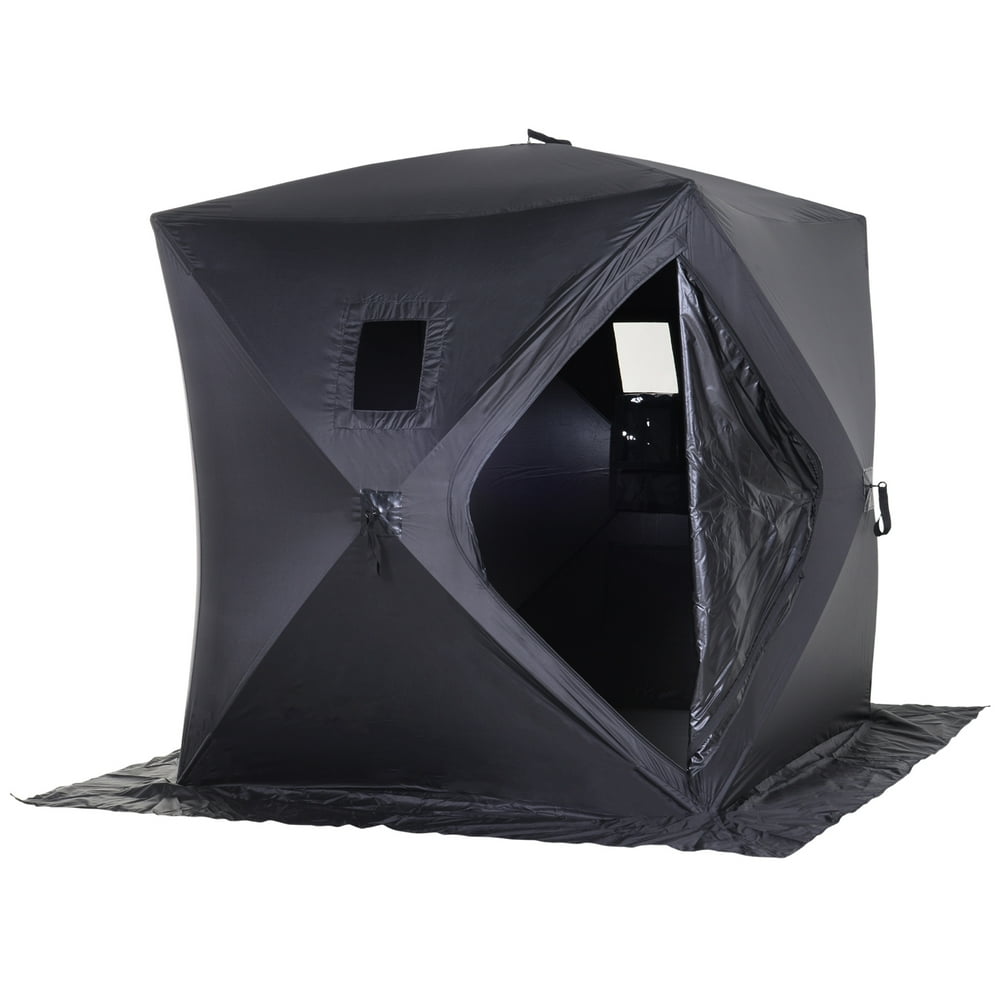 Outsunny 2 Person Pop up Ice Fishing Tent Insulated Shelter Portable