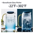 thumbnail image 3 of Glass Pitcher with Lid,Lemonade Pitcher,Tea Pitcher,Borosilicate Glass Carafe,for Hot and Cold Water, Drinks, Wine, Tea, 3 of 6