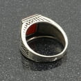 thumbnail image 7 of Silver Handmade Ring 925k Sterling Silver Red Rectangle Shape Carnelian GemStone Ring Men's Ring with Round Stones Outstanding Gift KCR024, 7 of 7