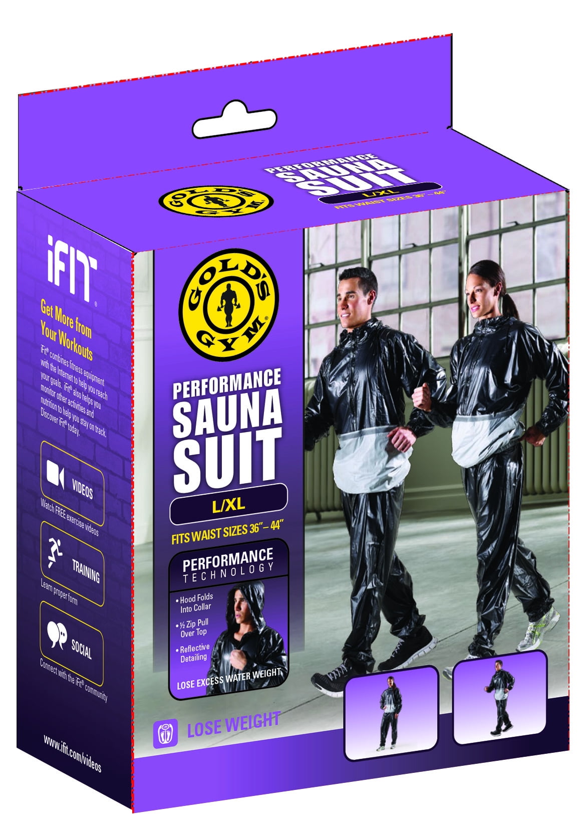 Gold's Gym Performance Sauna Suit, Large/Extra Large, PVC Material